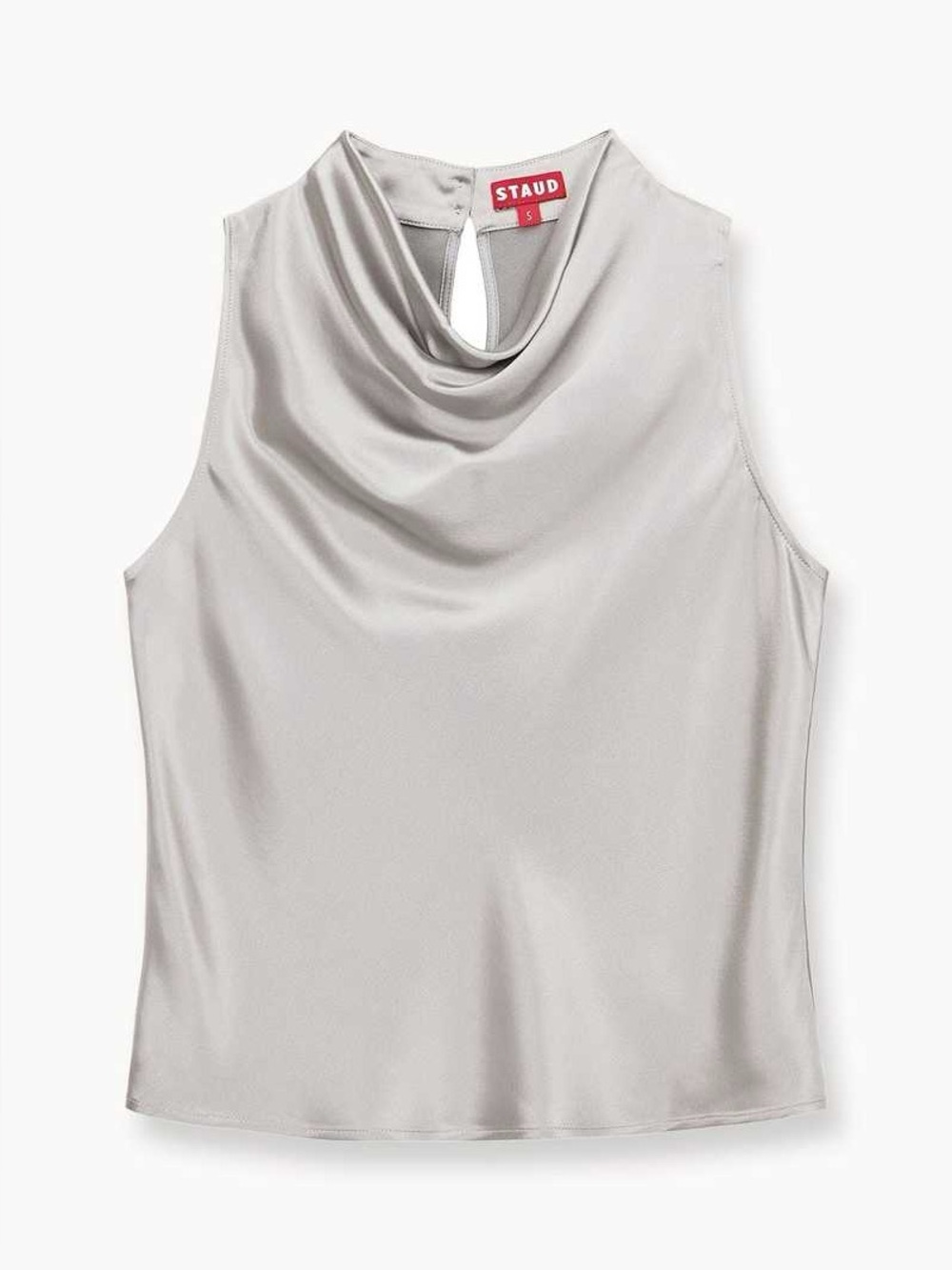 STAUD Satin Silver Top